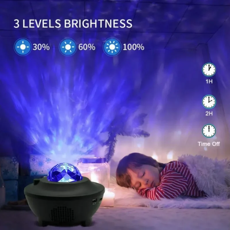 Galaxy Projector Lamp with Bluetooth Speaker – 21 Lighting Modes, Adjustable Brightness & Remote Control - Image 6