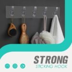 Self-Adhesive Wall Hanger Hook Strip – 6 Hook Magic Sticker for Clothes, Kitchen & Bathroom