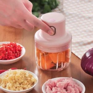 Wireless Mini Electric Food Chopper – Rechargeable, One-Touch Operation, Stainless Steel Blades