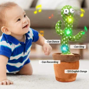 Rechargeable Dancing Cactus Toy with Music, Singing, Talking & LED Lights – Fun Interactive Plush for Kids