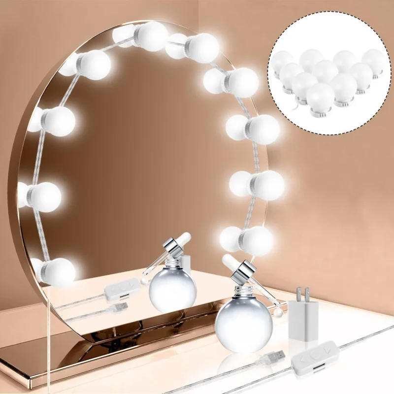Vanity Mirror LED Bulbs Kit – 10 Dimmable Lights with USB & Memory Function - Image 5