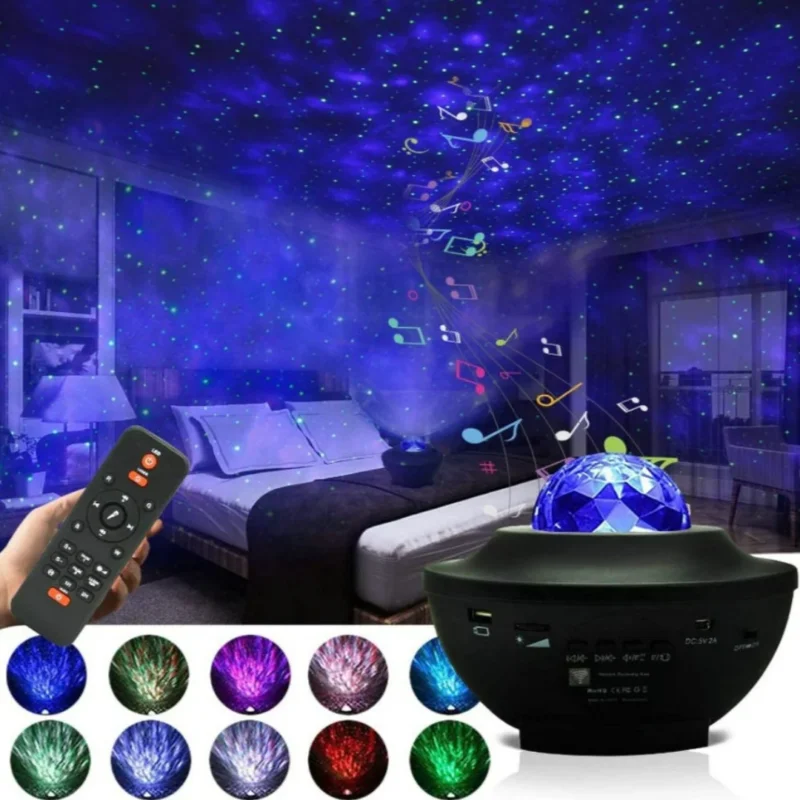 Galaxy Projector Lamp with Bluetooth Speaker – 21 Lighting Modes, Adjustable Brightness & Remote Control