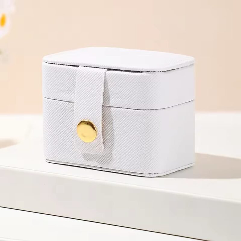 PU Leather Small Travel Jewelry Case – Mini Ring & Earring Organizer Box - Image 5