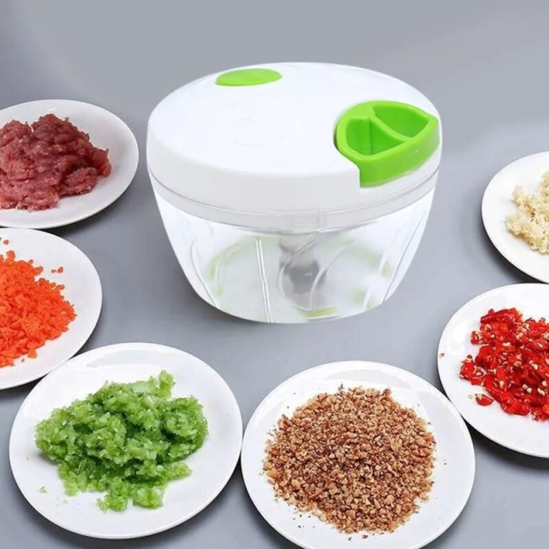 Speedy Chopper Manual Hand Pull – 3 Blade Vegetable & Meat Spin Cutter - Image 2