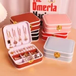 Mini Portable Travel Jewelry Storage Box – Elegant Organizer for Rings, Necklaces & Earrings