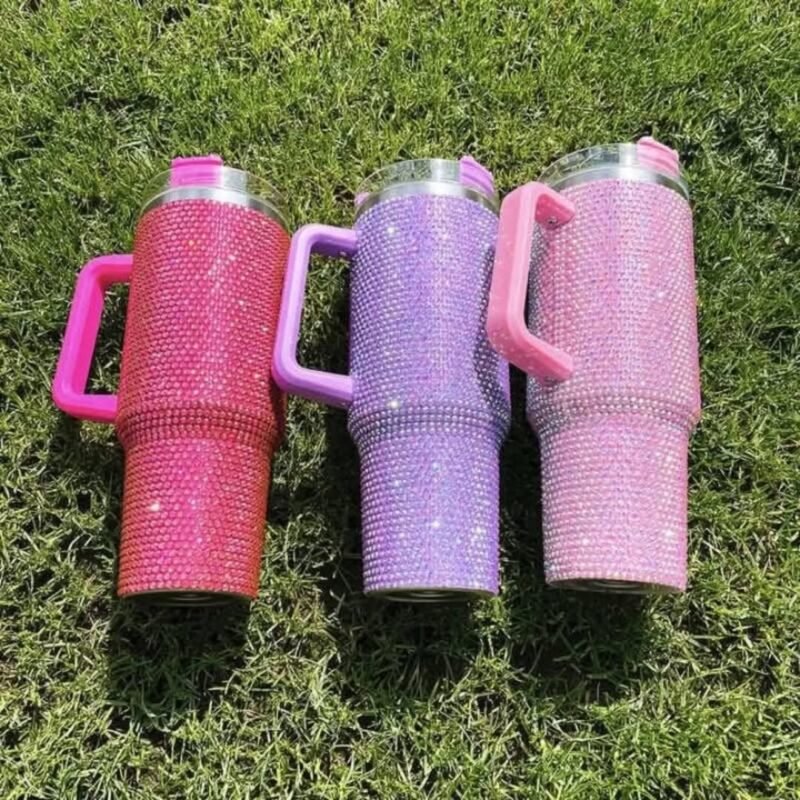 Rhinestone Glam Tumbler – 40oz (1200ml) Stainless Steel - Image 6