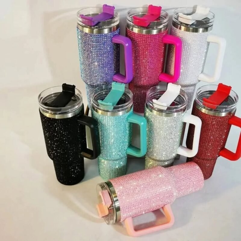 Rhinestone Glam Tumbler – 40oz (1200ml) Stainless Steel - Image 5