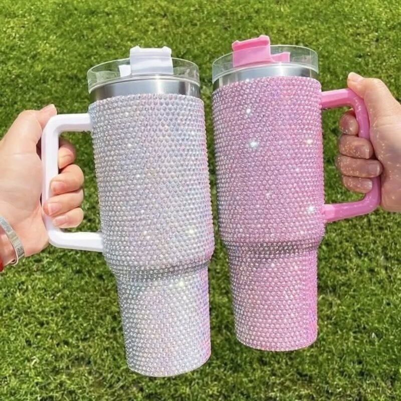 Rhinestone Glam Tumbler – 40oz (1200ml) Stainless Steel - Image 4