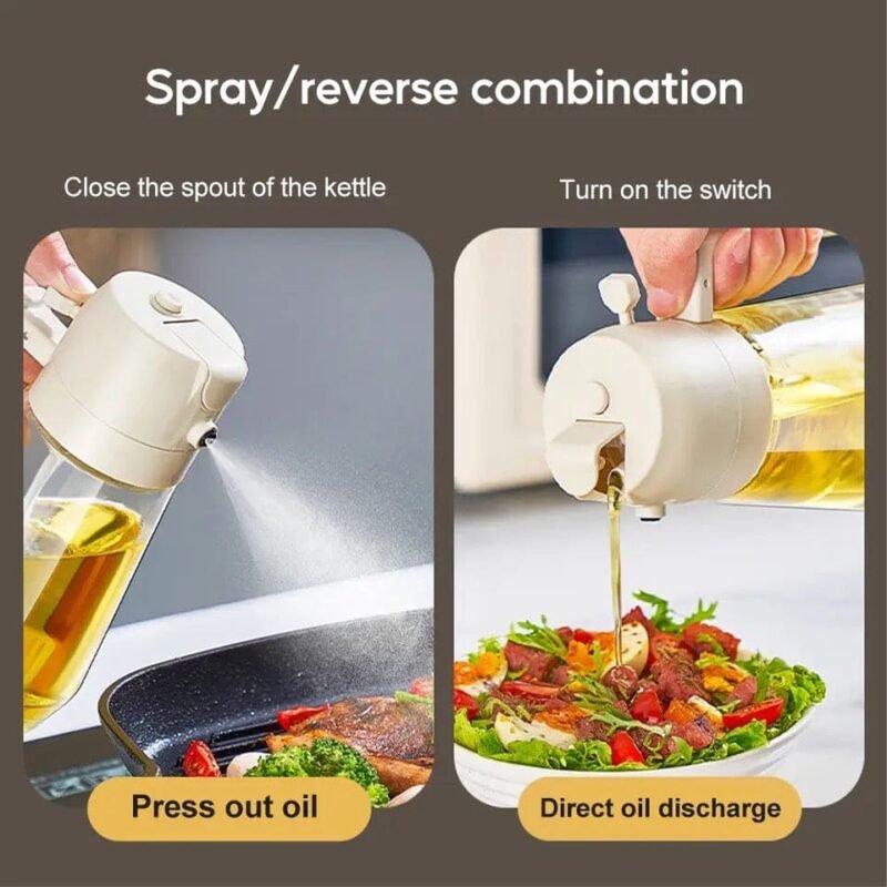 2-in-1 Oil Spray & Pour Bottle – Glass Oil Dispenser for Kitchen | vsmart.pk - Image 5