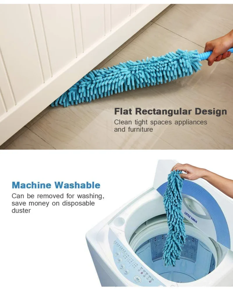 Fan Duster Flexible Microfiber Duster with Telescopic Handle - Image 5