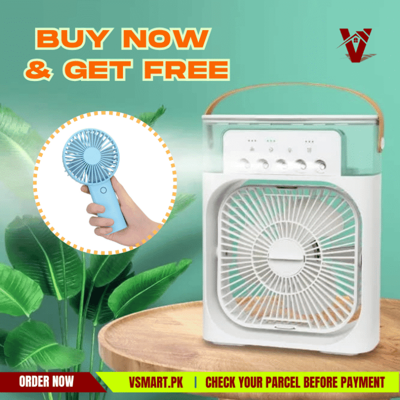 USB Mist Fan – 3-Speed Air Cooler + Humidifier