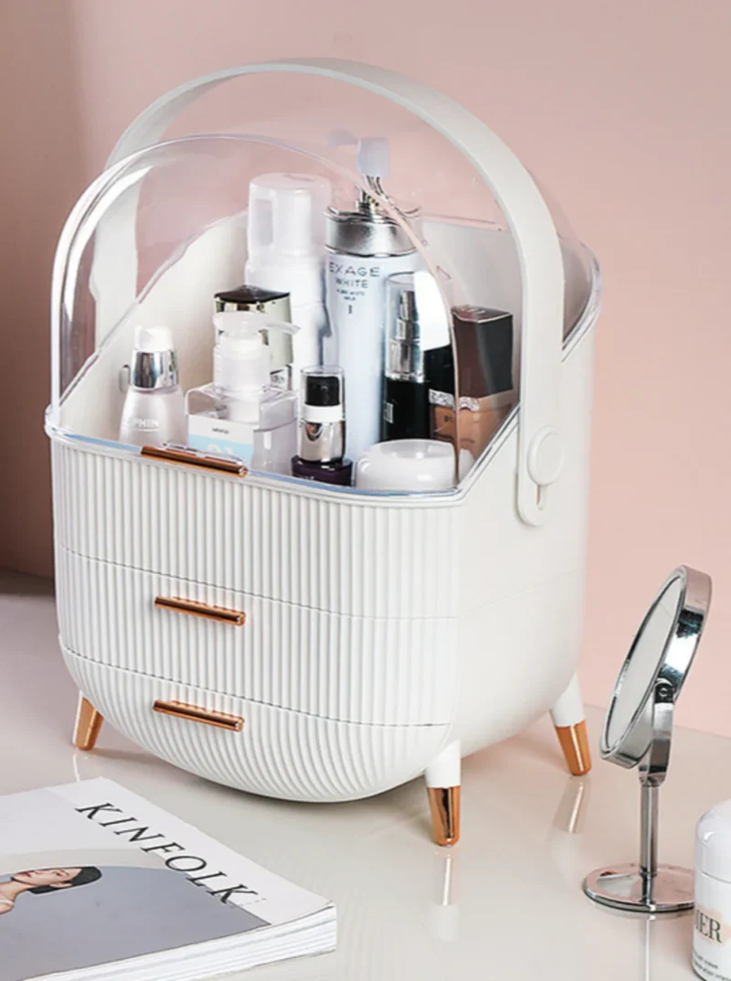 Aesthetic Vanity Organizer – Acrylic Makeup & Skincare Storage Box with Drawers - Image 3