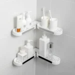 360° Rotatable Bathroom & Kitchen Storage Rack – Wall-Mounted, No Drilling Required