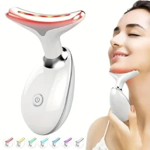 LED Vibrating Face & Neck Massager – USB Rechargeable, Double Chin Reducer | Vsmart.pk