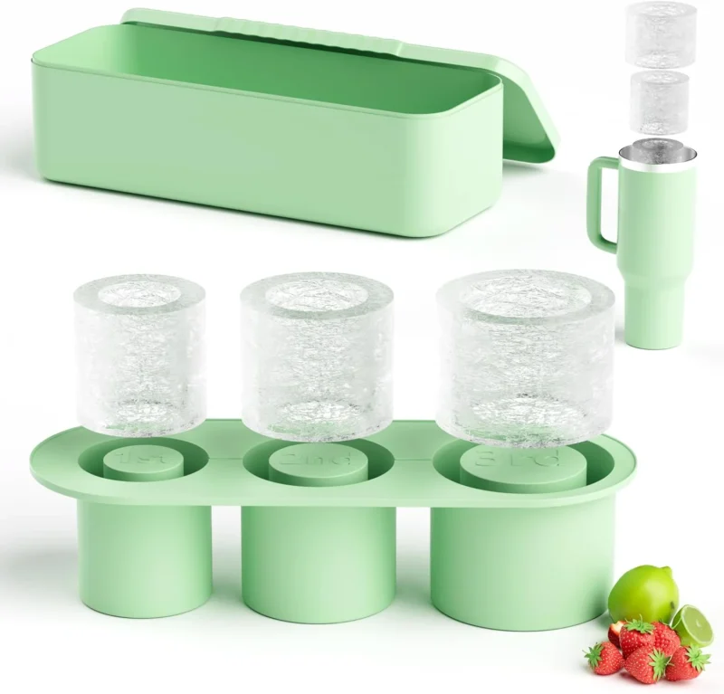 Stanley Cup Ice Mold – 3-in-1 Silicone Ice Cube Tray for 20oz/30oz/40oz Tumblers | Slow-Melting, BPA-Free, Stackable Ice Cubes - Image 2