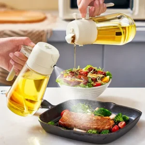 2-in-1 Oil Spray & Pour Bottle – Glass Oil Dispenser for Kitchen | vsmart.pk