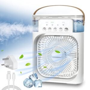 USB Mist Fan – 3-Speed Air Cooler + Humidifier