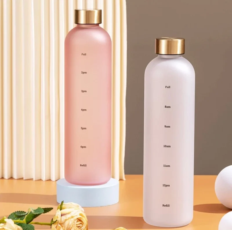 Matte Aesthetic Motivational Water Bottle – 32oz (650mL) | BPA-Free | Time Tracker | Gym Essential - Image 2