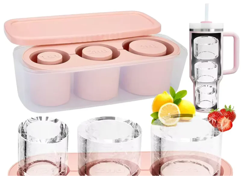 Stanley Cup Ice Mold – 3-in-1 Silicone Ice Cube Tray for 20oz/30oz/40oz Tumblers | Slow-Melting, BPA-Free, Stackable Ice Cubes - Image 3
